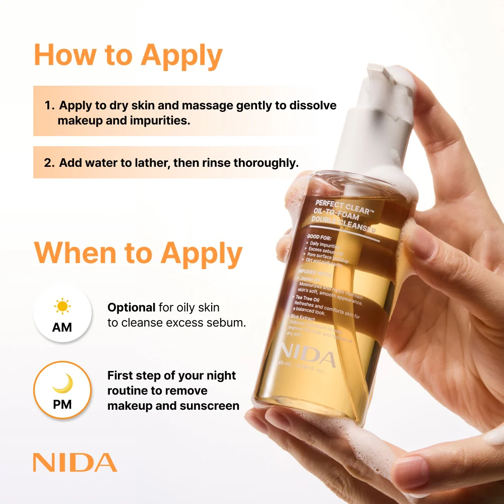 NIDA Perfect Clear™ Oil-to-Foam Double Cleanser - Image 7