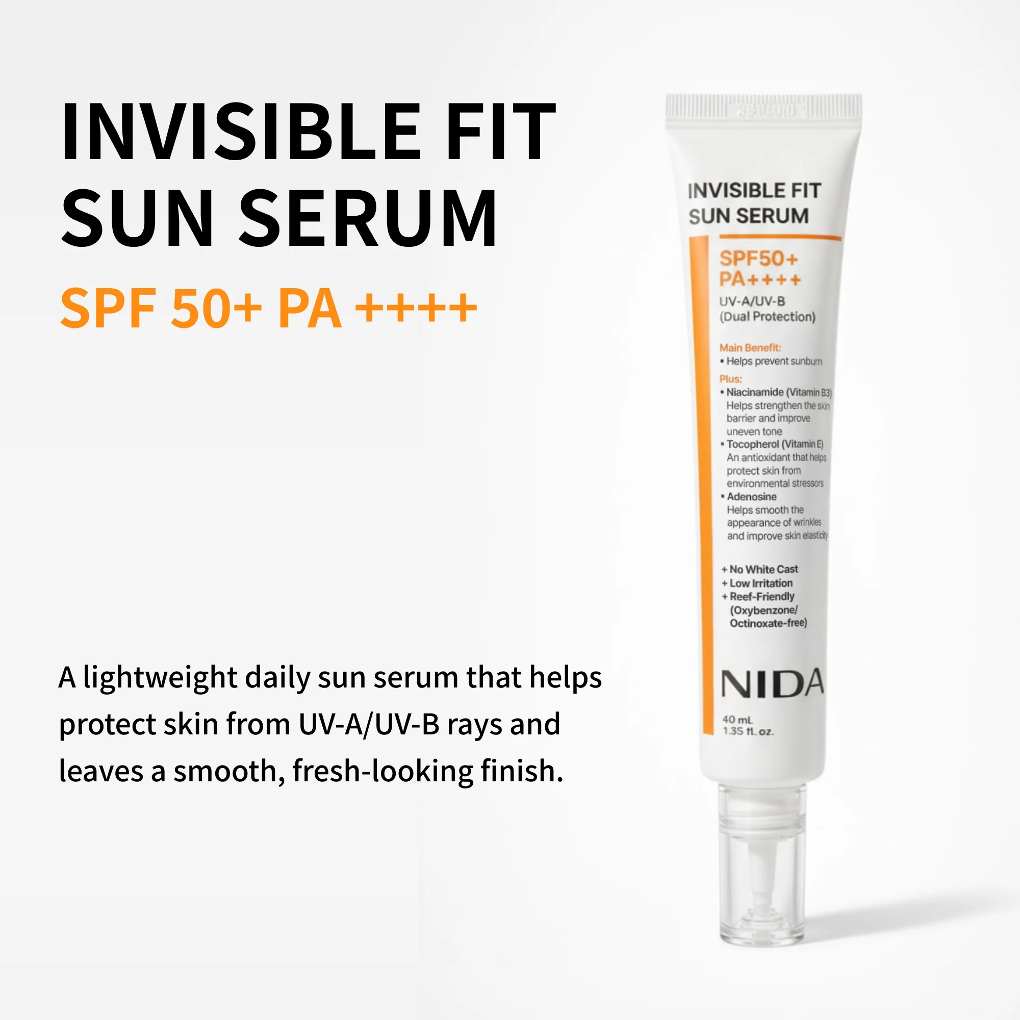 NIDA Invisible Fit Sun Serum for Face - Image 3